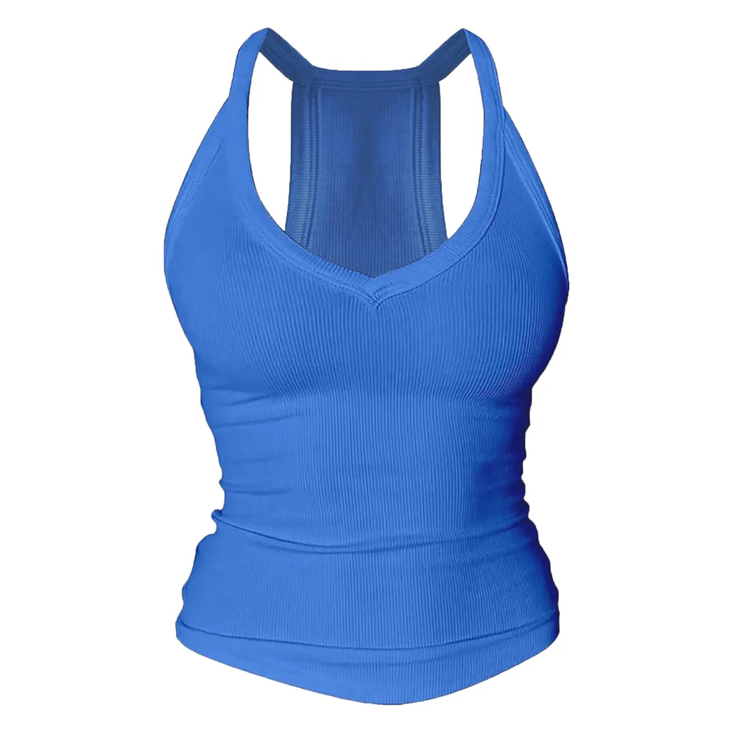 Danysu V Neck Cotton Tank Tops with Built-in Shelf Bra Sleeveless Racerback Fitted Basic Cami Shirts💗