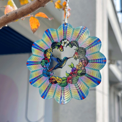 Hummingbird Wind Spinner – Rainbow Garden Hanging Ornament