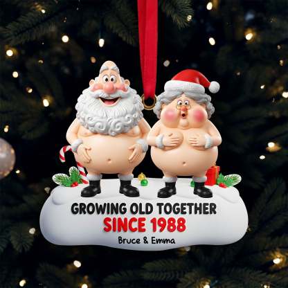 Growing Old Couple Ornament - Personalized Funny Gifts For Couple 04OHLU031025-Homacus