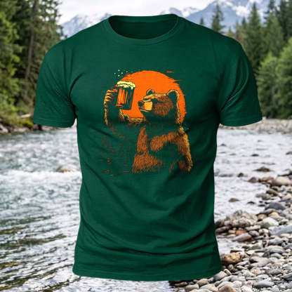 Cheers Bear Printed Short Sleeve T-Shirt