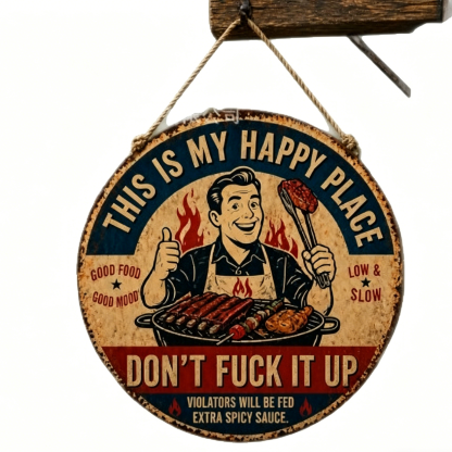 🌿💖"This Is My Happy Place" Garden Metal Sign