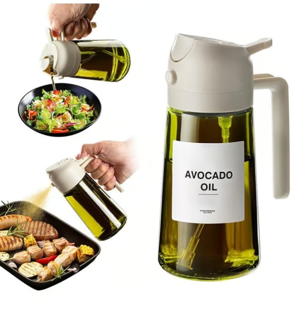 🎁💕2 in 1 Glass Oil Sprayer & Dispenser🔥