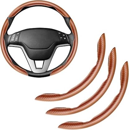 Carbon Fiber Silicone Anti-Slip Car Steering Wheel Cover Universal Fit