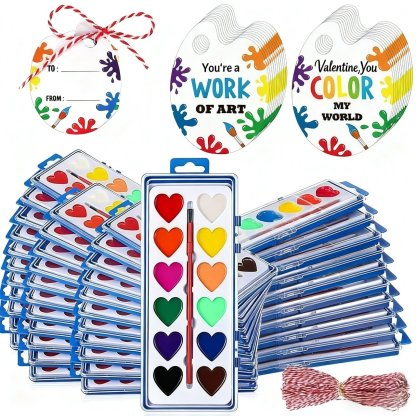 💖🎨Mini Watercolor Paint Set for Valentine's Day | Romantic Art Gift
