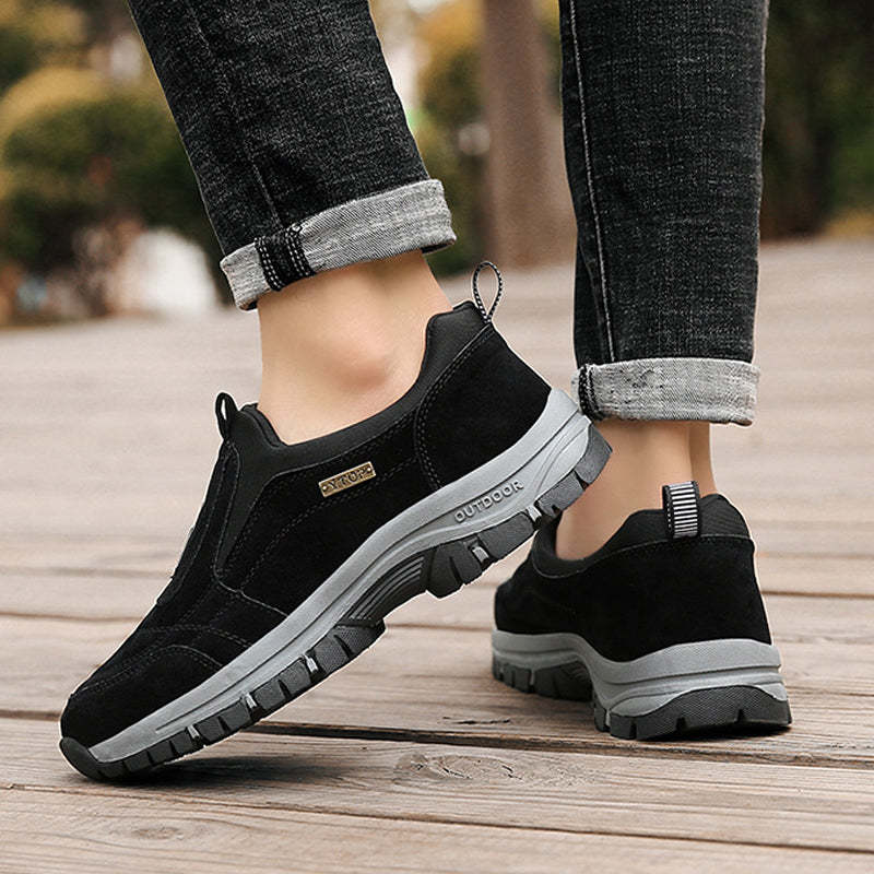 Men's Orthopedic Slip-On Winter Walking Shoes - Fleece-Lined, Waterproof & Anti-Slip Rubber Sole