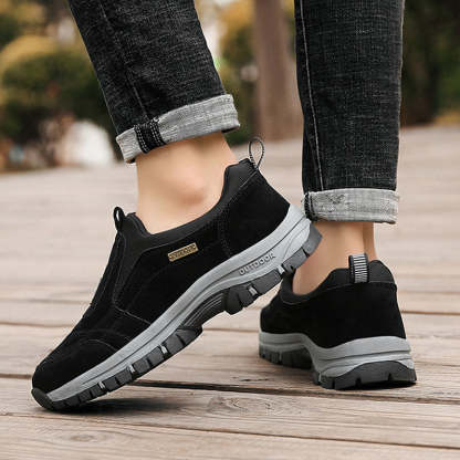 Men's Orthopedic Slip-On Winter Walking Shoes - Fleece-Lined, Waterproof & Anti-Slip Rubber Sole