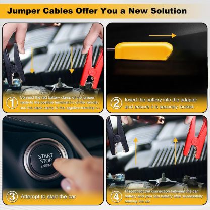 Car Starter Jumper Cables With Adapter For Dewalt/Milwaukee 20v/18v