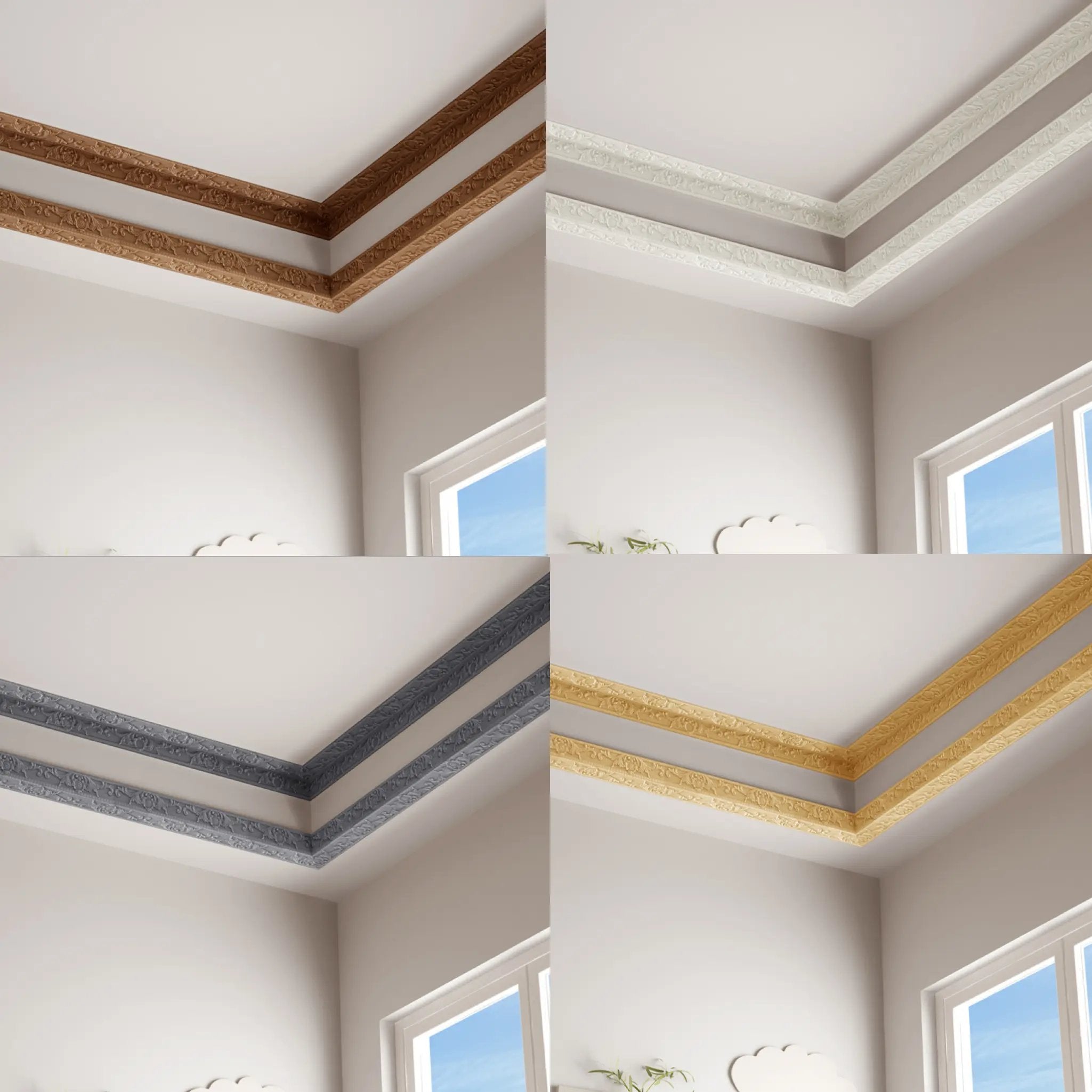 🏡Flexible Peel & Stick Decorative Trim – Wall, Ceiling & Cabinet Molding