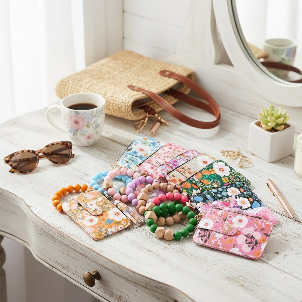 🌼✨ Boho Beaded Tassel Keychain – Silicone Bead Keychain for Women, Chic & Trendy Gift