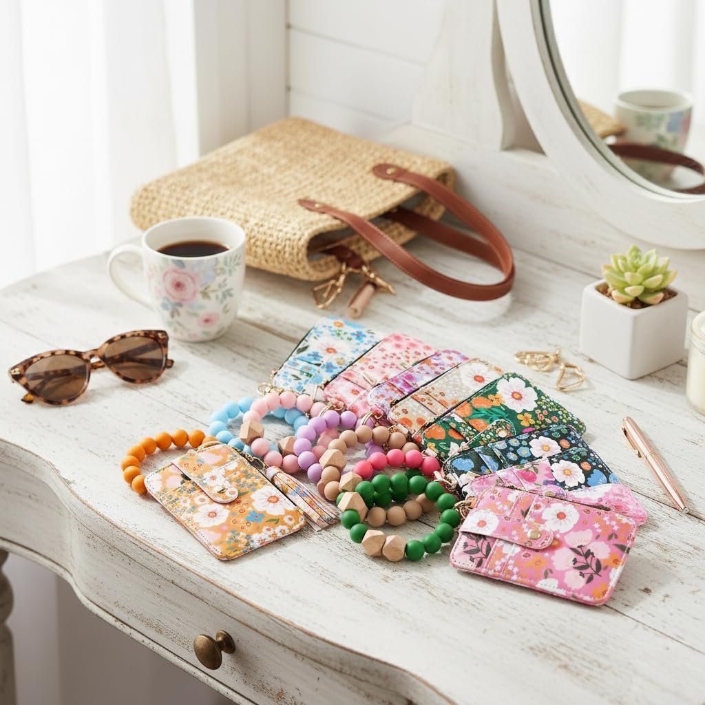 🌼✨ Boho Beaded Tassel Keychain – Silicone Bead Keychain for Women, Chic & Trendy Gift