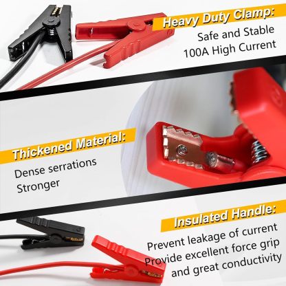 Car Starter Jumper Cables With Adapter For Dewalt/Milwaukee 20v/18v