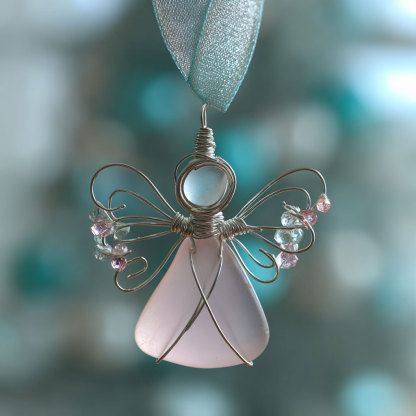 Handmade Sea Glass Angel Ornament