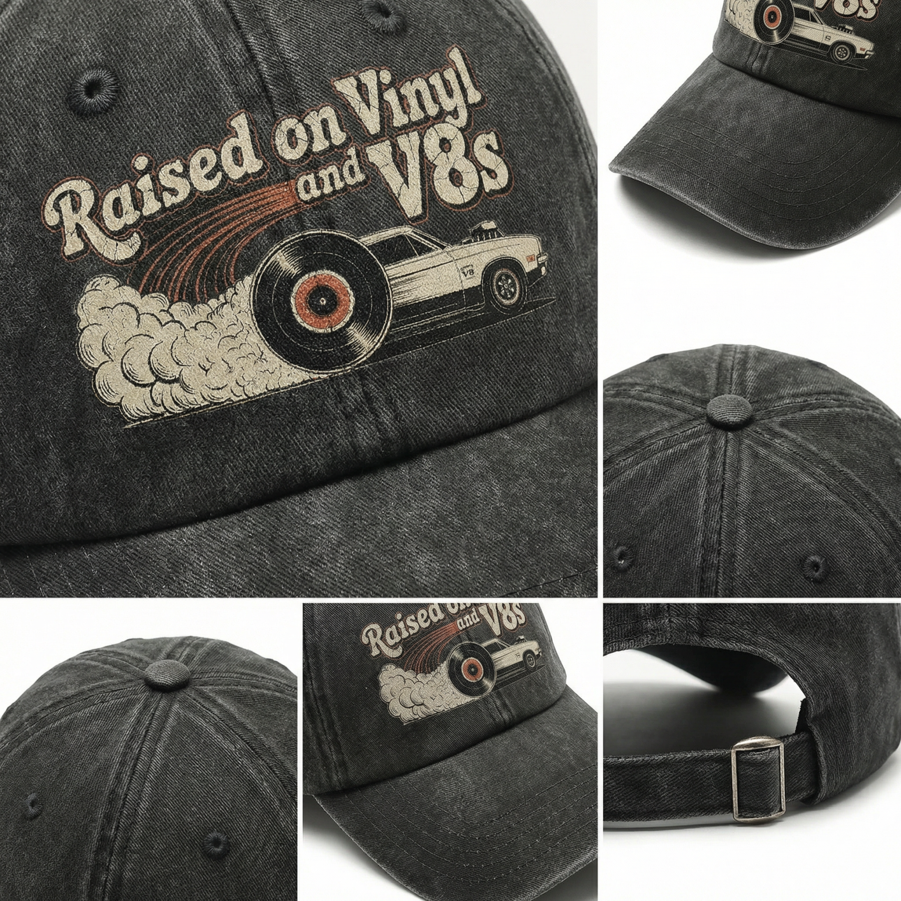 "Raised on Vinyl and V8s" The Gearhead Classic Cap
