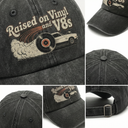 "Raised on Vinyl and V8s" The Gearhead Classic Cap