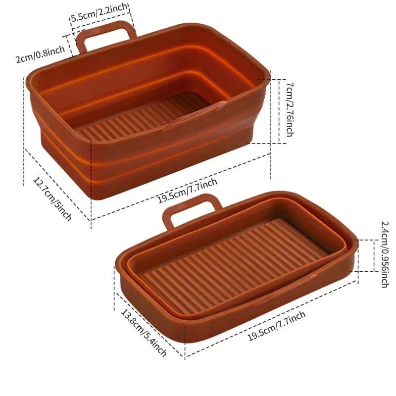 🏆 50K+ SOLD!⏰This Week Special Price.Foldable Air Fryer Silicone Baking Tray