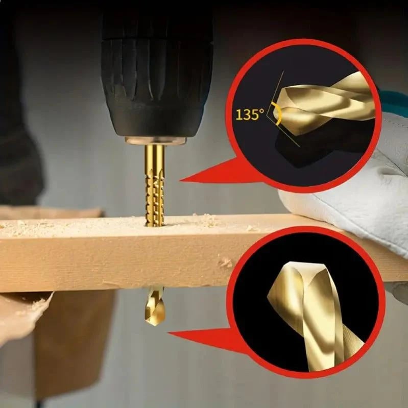 Titanium-Coated Drill Bit Set