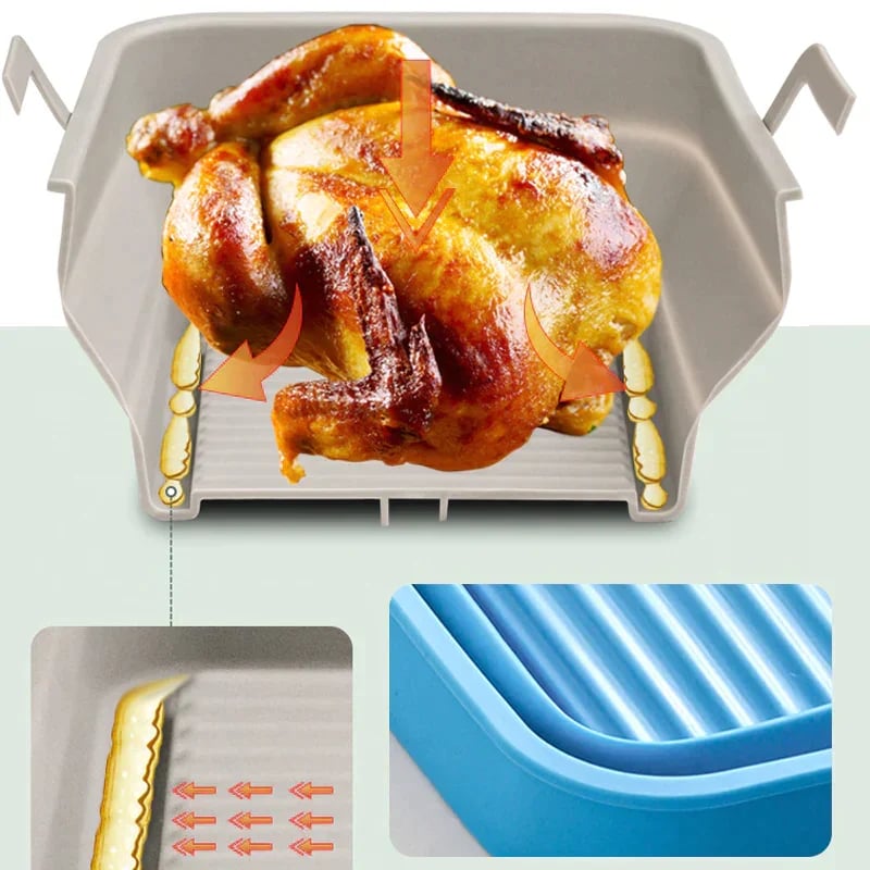 🏆 50K+ SOLD!⏰This Week Special Price.Foldable Air Fryer Silicone Baking Tray