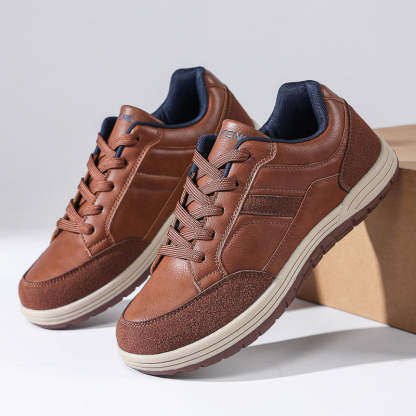 Men's Genuine Leather Walking Shoes - Maximum Support, Wide Toe Box with Arch Support