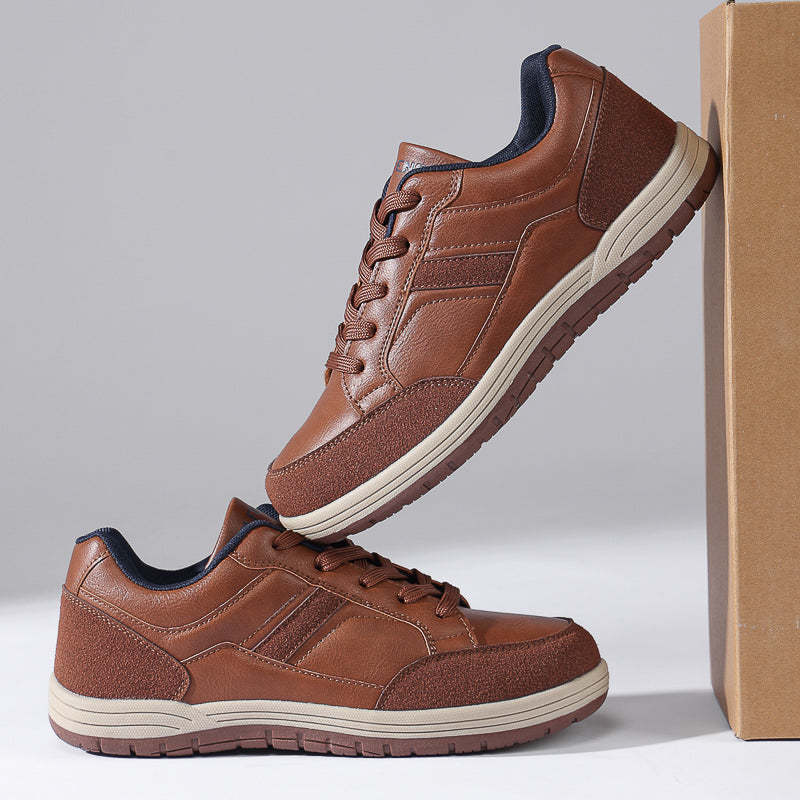 Men's Genuine Leather Walking Shoes - Maximum Support, Wide Toe Box with Arch Support
