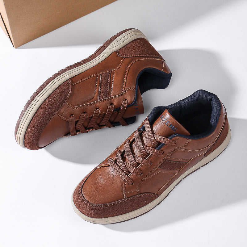 Men's Genuine Leather Walking Shoes - Maximum Support, Wide Toe Box with Arch Support