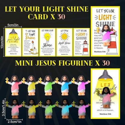 ✝️Christian Gifts Set: 30 Sets Mini Jesus Glowing Figurines