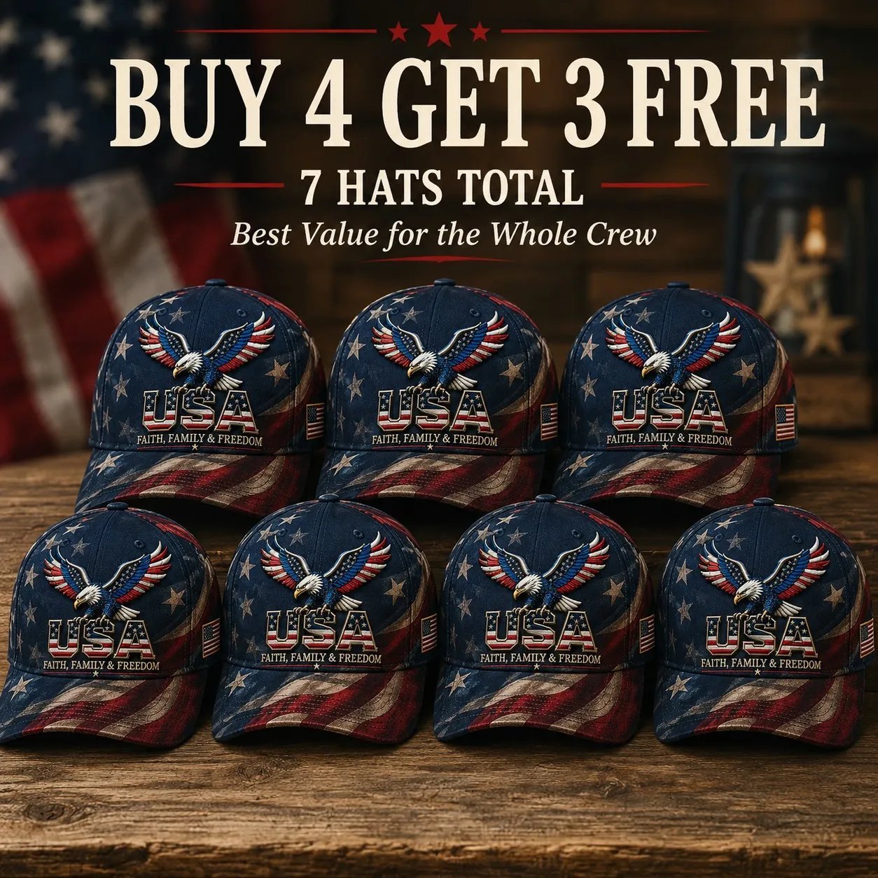 Father's Day 49% OFF - USA Faith, Family & Freedom Cap