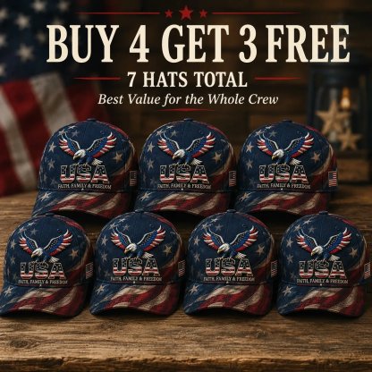 Father's Day 49% OFF - USA Faith, Family & Freedom Cap