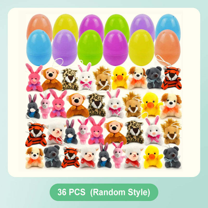 12/24/36 Pcs Prefilled Easter Eggs, Filled with Plush Animal Toys