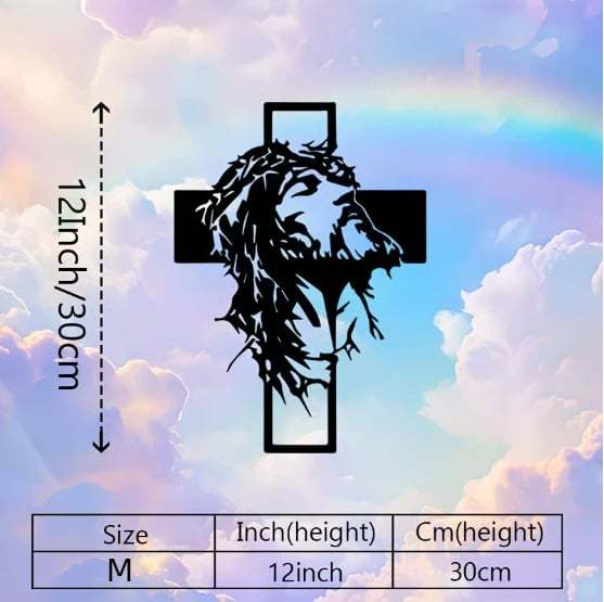 Metal Jesus and Cross Wall Art: Christian Home Decor