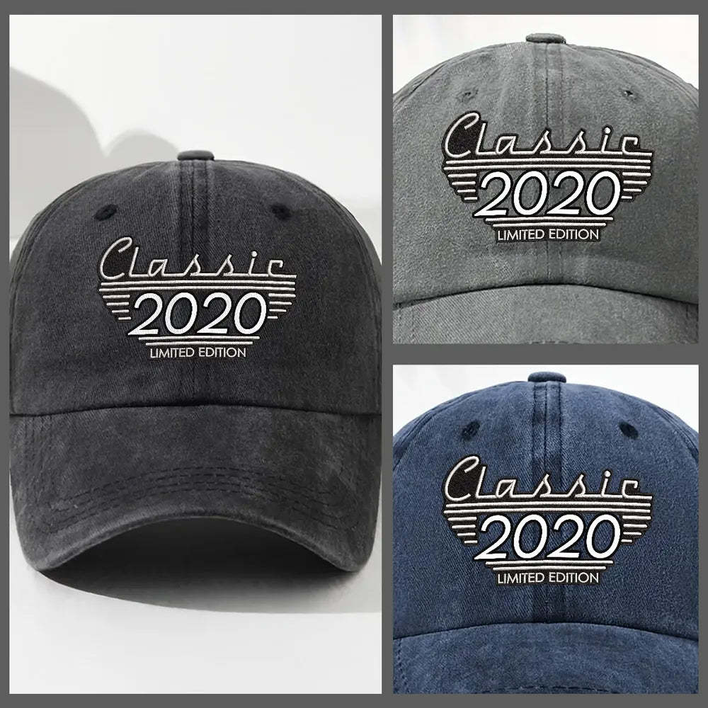 Personalized Washed Denim Baseball Cap, Custom Vintage Look Unique Gift for Dad or Friend