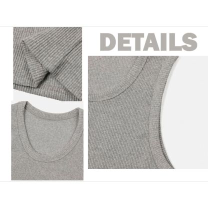 🔥Men's  Wide Strap Ribbed Tank Top