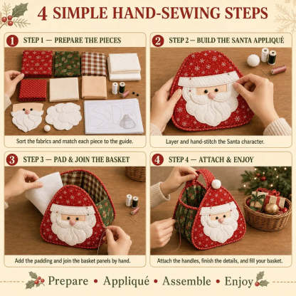 ⭐🎉🎄 Christmas Character Quilted Carry Basket 🎁✨