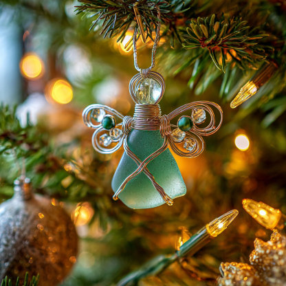 Handmade Sea Glass Angel Ornament