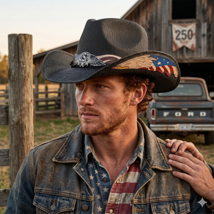 America Independence Day Patriot Cowboy Hat - Celebrate America's 250th Anniversary With Strength, Freedom & Pride
