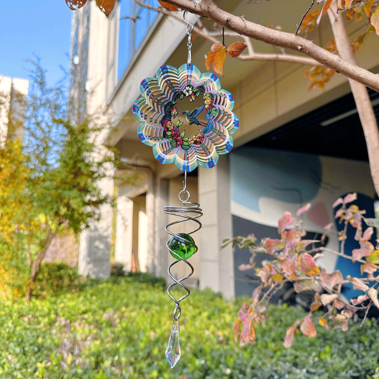 Hummingbird Wind Spinner – Rainbow Garden Hanging Ornament