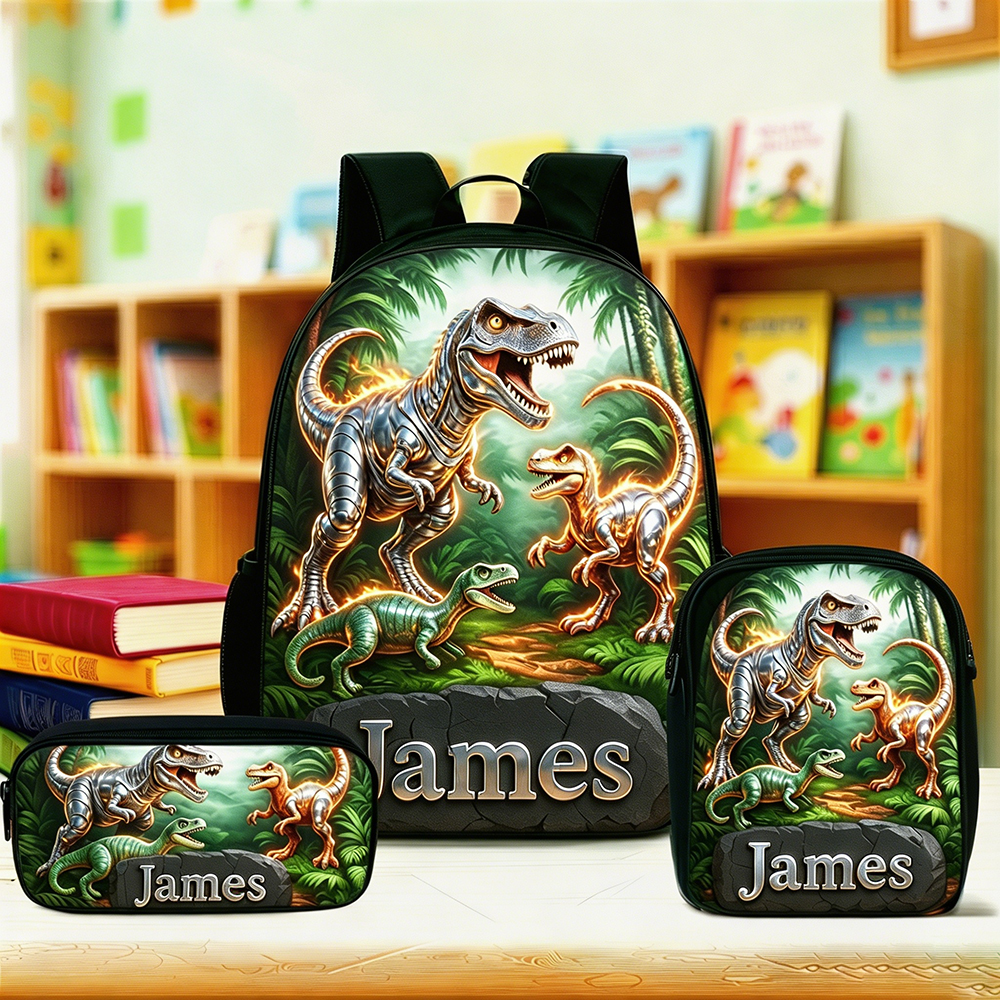 Personalized Kid Mechanical Dinosaur Backpack