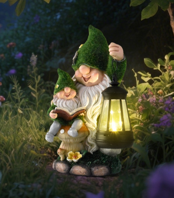 Almost Gone-💥2025 New Flocked Solar Garden Gnome Lantern