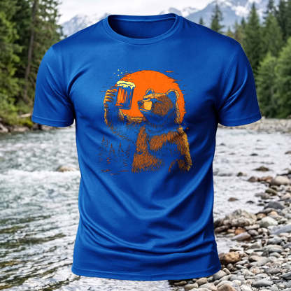 Cheers Bear Printed Short Sleeve T-Shirt