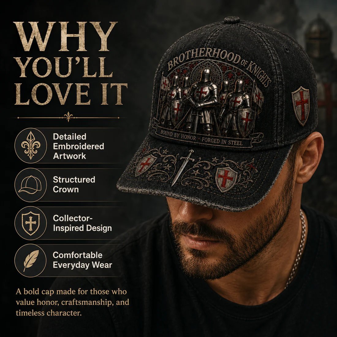 ⚔️ Brotherhood Of Knights Honor Cap 🎁