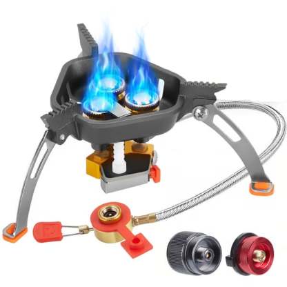🔥LAST DAY 57% OFF🌟9900W/12800W Windproof Camping Stove, Camping Gas Stove with Piezo Ignition