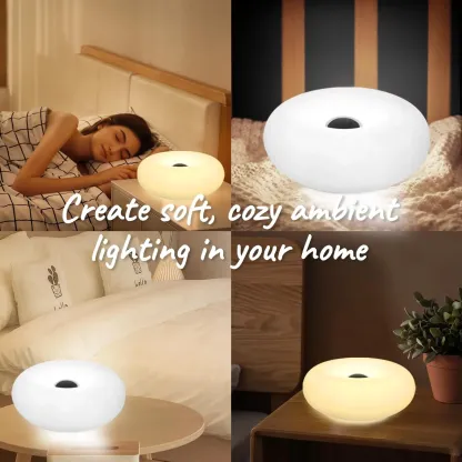 RGB Donut Lamp,Plug-in Bedside Lamp Or Plug-in Wall Sconces,Mid Century Modern Decor Wall Mount Lamps,Creative Orange Light for Living Room,Reading Room,Hallway Ambient Lighting
