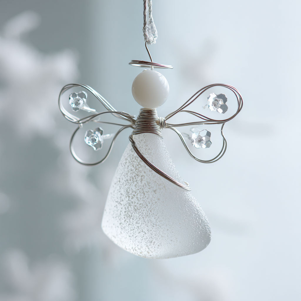 Handmade Sea Glass Angel Ornament