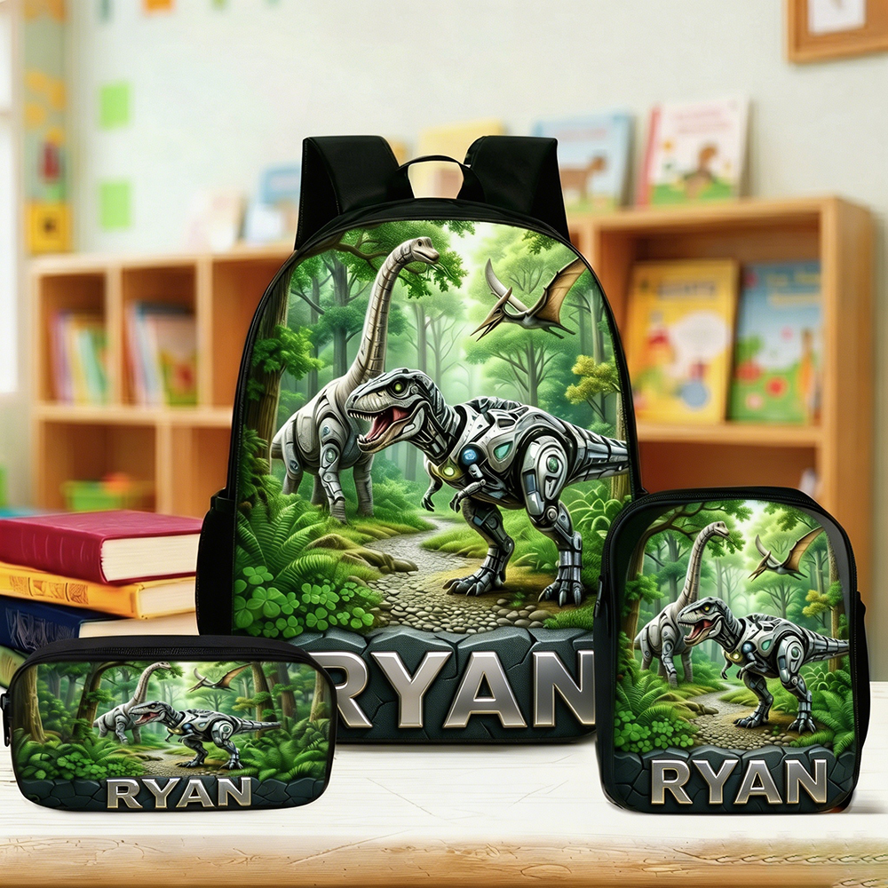 Personalized Kid Mechanical Dinosaur Backpack