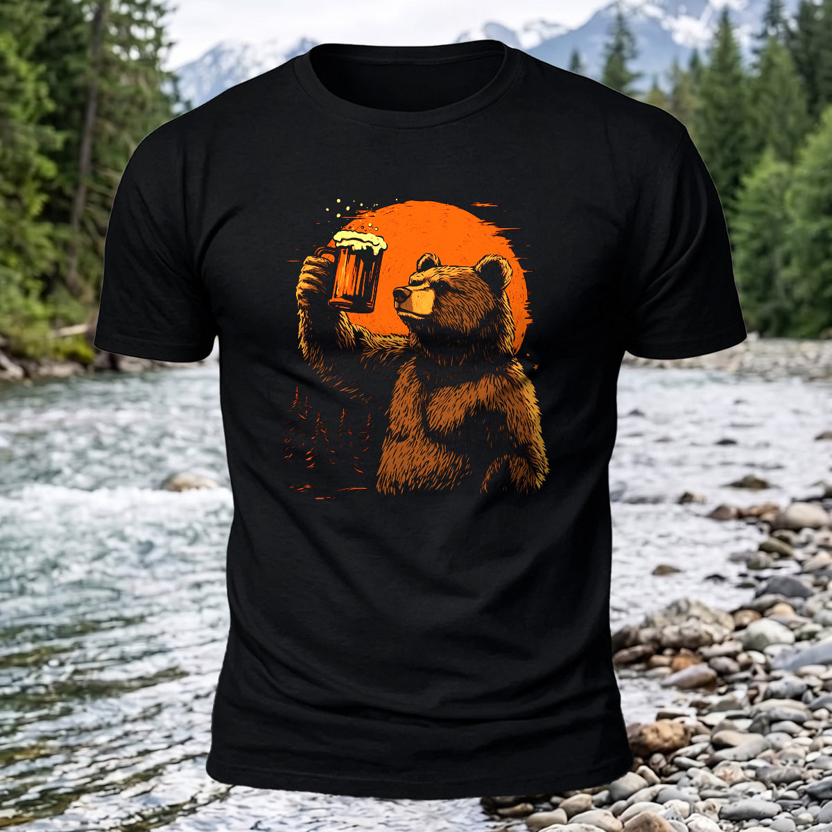 Cheers Bear Printed Short Sleeve T-Shirt