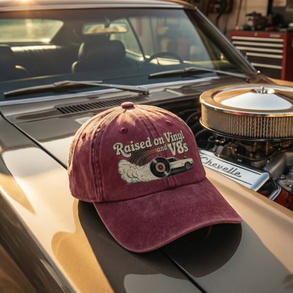 "Raised on Vinyl and V8s" The Gearhead Classic Cap