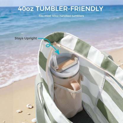 🏖️Your Beach BFF: Waterproof, Sandproof & 40oz Cup Ready.
