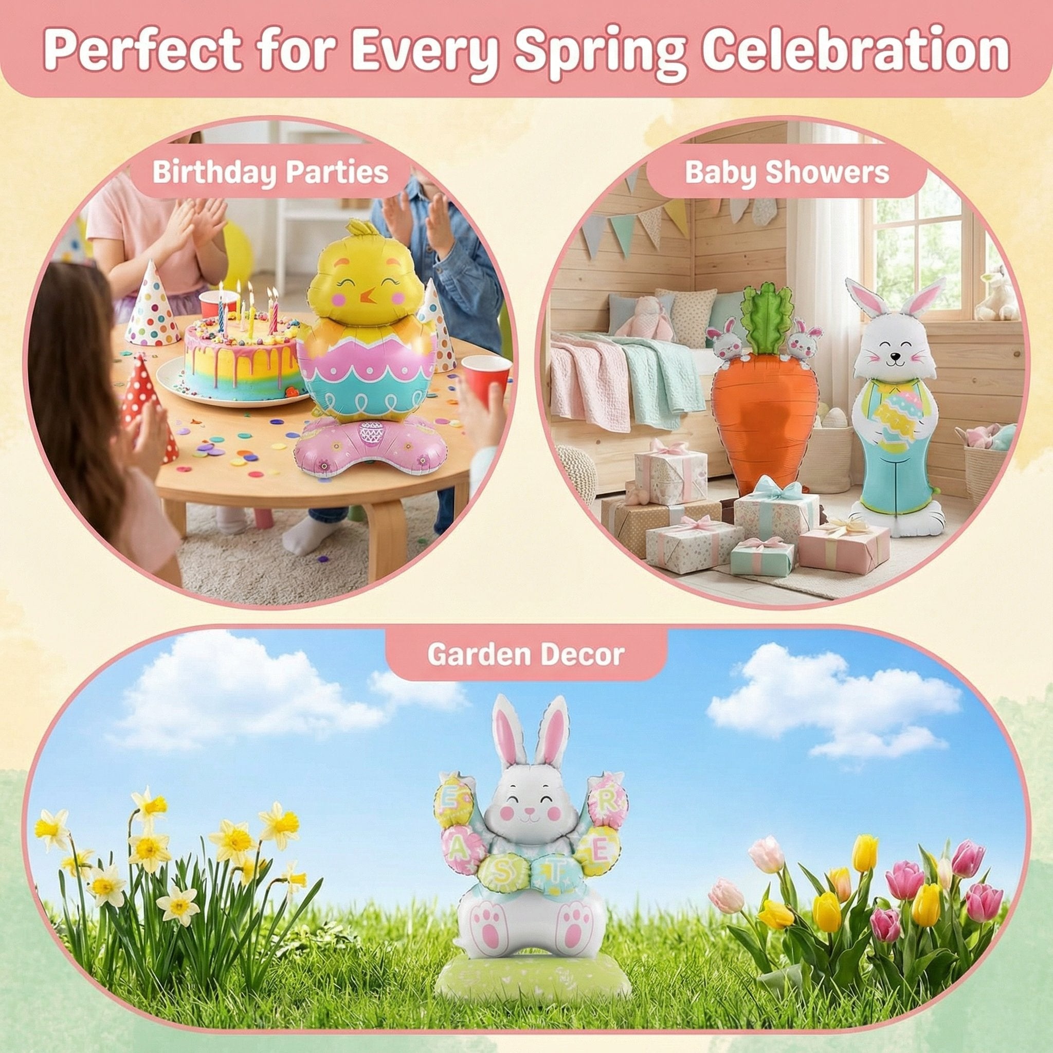 🎁EASTER SALE – £5.99!!🐰🎉Giant 3D Standing Bunny Balloon Self-Supporting Festive Cheer
