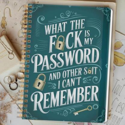 🔥Last Day 49% OFF - 📅Funny Password Notebook - Spiral Bound with Lock Icons & Funny Security Phrases✍️