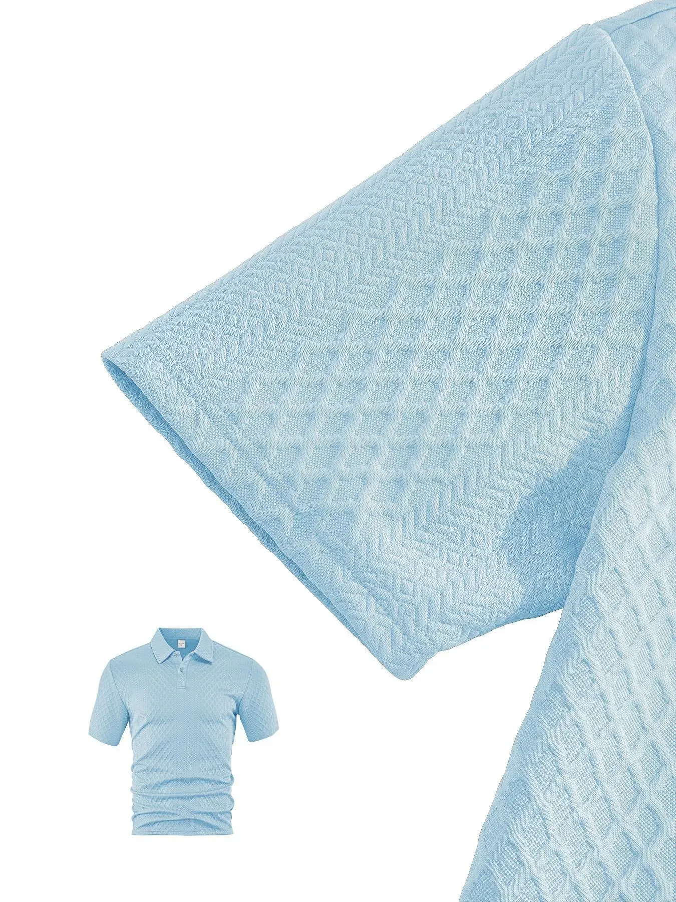 Men's Solid Polo Shirt & Drawstring Waist Shorts Set, Cozy Breathable Two-piece Outfits