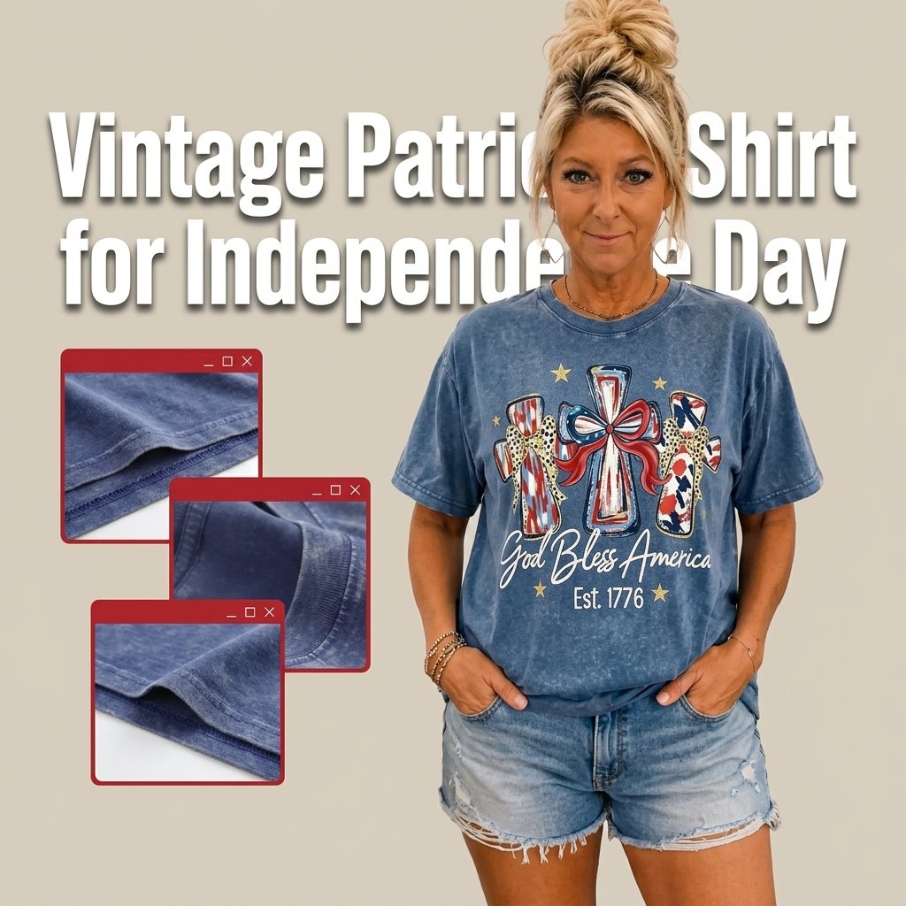 ⭐ God Bless America Women T-Shirt - Vintage American Independence Day Gift Tee🎆